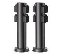 ledscom.de 2 Portalámparas de jardín PORU para Exterior, IP44, 4 vías, Acero Inoxidable, Negro, Redondo, 39 cm