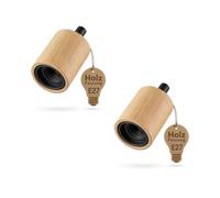 ledscom.de: 2 portalámparas E27 KIVO de madera auténtica, con alivio de tensión, portalámparas para lámparas colgantes de bricolaje, 230 V CA, máx. 60 W