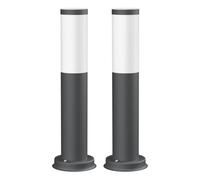 ledscom.de 2 pzas. luz de bolardo PORU para exteriores, IP44, 39cm, antracita, incl. lámpara E27 máx. 963lm, blanco cálido