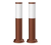 ledscom.de 2 pzas. luz de camino/luz de bolardo PORU para exteriores, IP44, 39 cm, marrón, 1x E27 máx. 40W