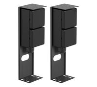 ledscom.de 2 pzas. Toma de jardín Pilar PIWI para Exteriores, IP44, 2 vías, Acero Inoxidable, Antracita, Cuadrada, 25 cm