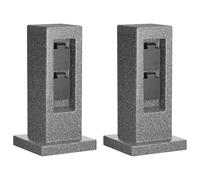 ledscom.de 2 pzas. Toma de jardín Pilar Pock para Exterior, IP44, 2 vías, Antracita (Aspecto Piedra), Angular, 30 cm