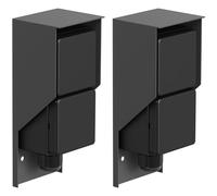 ledscom.de 2 tomas de corriente para exteriores y ambientes húmedos PIWI, montaje en superficie, IP44, doble toma Schuko, 16 A/230 V, acero inoxidable, plástico, antracita, vertical