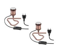ledscom.de 2 uds. lámpara de sobremesa RETRA, interruptor, bronce, 1x E27 máx. 60W