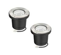 ledscom.de 2 uds. Lámpara empotrable de pie BOFU para exteriores giratoria redonda de acero inoxidable IP67 150mm Ø incl. lámpara LED (blanca, 5,3W, 504lm, 44°)