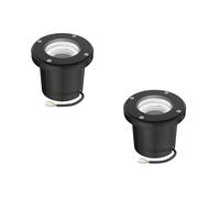ledscom.de 2 uds. lámpara empotrada en el suelo BOFU para exteriores, IP67, orientable, negra, redonda, 150mm Ø, 1x GU10 máx. 15W