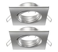 ledscom.de 2 uds. marco empotrado en techo RIR, angular, orientable, acero inoxidable mate