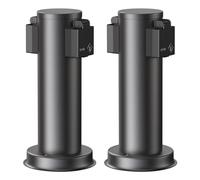 ledscom.de 2 uds. Portalámpara de jardín PORU para Exterior, IP44, 2 vías, Acero Inoxidable, Negro, Redondo, 27 cm