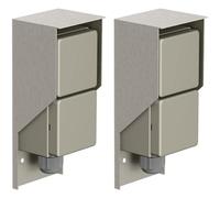 ledscom.de 2 uds. toma de corriente de superficie PIWI para exteriores, IP44, 2 vías, acero inoxidable, vertical