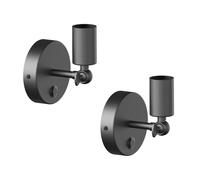 ledscom.de 2 unid. aplique FETRO, interruptor, negro mate, redondo, 1x E27 máx. 60W