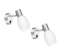 ledscom.de 2 unid. lámpara de lectura/plafón de pared LUPI, interruptor, acero inoxidable mate, 1x E14 máx. 25W