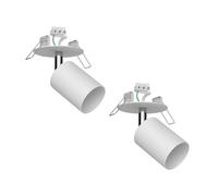 ledscom.de 2 unidades Lámpara de techo empotrada WAIKA, orientable, blanco mate, redonda, 80mm Ø, 1x GU10 máx. 15W