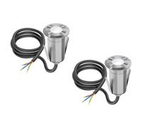 ledscom.de 2 unidades Lámpara LED empotrada en el suelo GLOX para exteriores, IP67, aluminio, redonda, 35mm Ø, blanca, mate