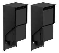 ledscom.de 2 unidades Toma de corriente de superficie PIWI para exteriores, IP44, 2 contactos, negra, vertical