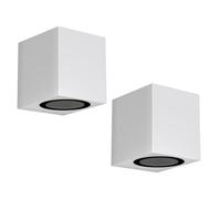 ledscom.de 2 x aplique ALSE para exterior, IP54, downlight, blanco mate, angular, 1x GU10 máx. 35W