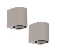 ledscom.de 2 x Aplique ALSE para exterior, IP54, downlight, gris mate, redondo, 1x GU10 máx. 35W