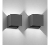ledscom.de 2 x Aplique CUBEL para exterior, antracita, IP65, Up