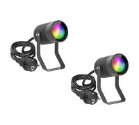 ledscom.de 2 x Foco de jardín SHINGA para exteriores, IP65, enchufable, antracita, incl. lámpara GU10 RGB, inteligente, 473lm, blanco cálido - blanco frío