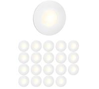 ledscom.de 20 LED luz de escalera/plafón empotrado FEX para interiores y exteriores, redondo, 85mm Ø, blanco cálido
