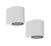 ledscom.de 2x aplique ALSE para exterior, IP54, downlight, blanco mate, redondo, 1x GU10 máx. 35W
