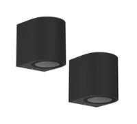 ledscom.de 2x aplique ALSE para exterior, IP54, downlight, negro mate, redondo, 1x GU10 máx. 35W