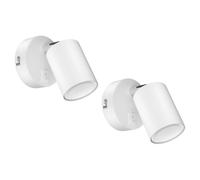 ledscom.de 2x aplique de pared WAIKA, de una llama, con interruptor, GU10, blanco mate, incl. lámpara LED GU10 de 630lm, blanco cálido