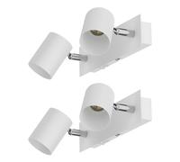 ledscom.de 2x aplique WAIKA, 2 llamas, interruptor, blanco mate, angular, 2x GU10 máx. 60W