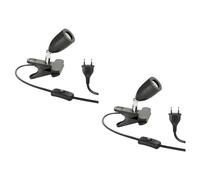 ledscom.de 2x lámpara de pinza LIK, interruptor, negro mate, 1x E27 máx. 60W
