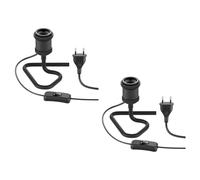 ledscom.de 2x lámpara de sobremesa RETRA, interruptor, negro, 1x E27 máx. 60W