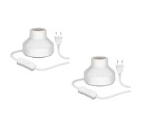 ledscom.de 2x lámpara de sobremesa TIX, interruptor, porcelana, blanco, 1x E27 máx. 300W