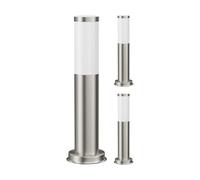 ledscom.de 3 farolas de camino/balizas PORU para exterior, IP44, 39 cm, acero inoxidable, 1 casquillo E27 de máx. 40 W