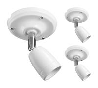 ledscom.de 3 lámparas de techo/portavelas ELEPO, porcelana, acero, blanco brillante, 1x E27 máx. 40 W