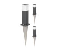 ledscom.de 3 piezas POLLY luz de bolardo con pincho de suelo para exteriores, 35cm, antracita, incl. bombilla G9, 501lm, blanco cálido