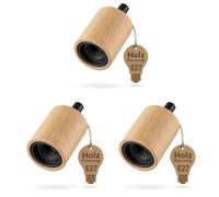 ledscom.de 3 piezas portalámpara E27 KIVO de madera auténtica, descarga de tracción, portalámpara colgante DIY, 230V CA, máx. 60W