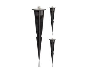 ledscom.de 3 piquetas de jardín para lámparas de jardín, negras, 17 cm, 45 mm de diámetro
