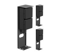 ledscom.de 3 PIWI Toma de jardín Pilar para Exteriores, IP44, 2 vías, Acero Inoxidable, Antracita, Angular, 25 cm