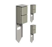 ledscom.de 3 pzas Toma de jardín Pilar PIWI con Pica de Tierra para Exteriores, IP44, 2 vías, Acero Inoxidable, Angular, 30 cm