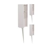 ledscom.de 3 pzas. Toma de jardín Pilar POMI con Pica de Tierra para Exteriores, IP44, 2 vías, Acero Inoxidable, Cuadrada, 23cm