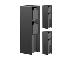 ledscom.de 3 pzas. Toma de jardín Pilar POMI para Exterior, IP44, 2 vías, Acero Inoxidable, Negro, Cuadrado, 23 cm