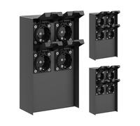 ledscom.de 3 pzas Toma de jardín Pilar POMI para Exterior, IP44, 4 vías, Acero Inoxidable, Antracita, Angular, 23 cm