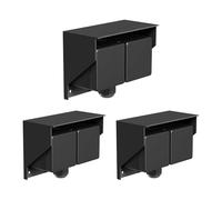 ledscom.de 3 tomas de corriente para exteriores y ambientes húmedos PIWI, montaje en superficie, IP44, doble toma Schuko, 16 A/230 V, acero inoxidable, plástico, negro, horizontal