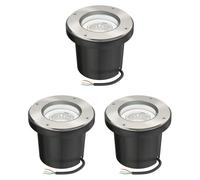 ledscom.de 3 uds. lámpara de pie empotrable BOFU para exteriores giratoria redonda de acero inoxidable IP67 150mm Ø incl. lámpara LED (blanco cálido, 2.339W, 227lm, 110°)