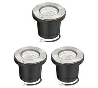 ledscom.de 3 uds. lámpara de pie empotrable BOFU para exteriores giratoria redonda de acero inoxidable IP67 150mm Ø incl. lámpara LED (blanco cálido, 5,4W, 510lm, 45°)