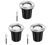 ledscom.de 3 uds. lámpara empotrada en el suelo BOLI para exterior acero inoxidable redonda IP67 108mm Ø incl. lámpara LED 4,914W 450lm blanco cálido