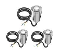 ledscom.de 3 unidades Lámpara LED empotrada en el suelo GLOX para exteriores, IP67, aluminio, redonda, 35mm Ø, blanca, mate