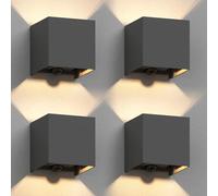 ledscom.de 4 apliques de pared CUBEL para exterior, IP65, iluminación ascendente/descendente, sensor de movimiento, antracita mate, cuadrados, 1x G9 máx. 10 W