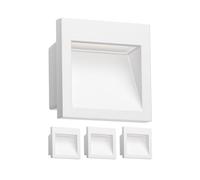 ledscom.de 4 LED aplique empotrable NOLA, downlight para exteriores, IP54 mate, 90 x 90mm, blanco cálido