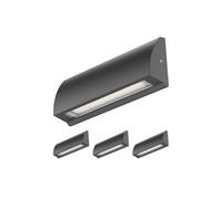 ledscom.de 4 LED aplique/luz de escalera SEGIN para exteriores, IP54, plano, downlight, antracita mate, angular, 6,2 W, 566lm, blanco cálido