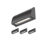 ledscom.de 4 LED aplique/luz de escalera SEGIN para exteriores, IP54, plano, downlight, antracita mate, angular, 3,8 W, 265lm, blanco cálido