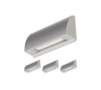 ledscom.de 4 LED aplique/luz de escalera SEGIN para exteriores, IP54, plano, downlight, gris mate, angular, 3,8 W, 265lm, blanco cálido